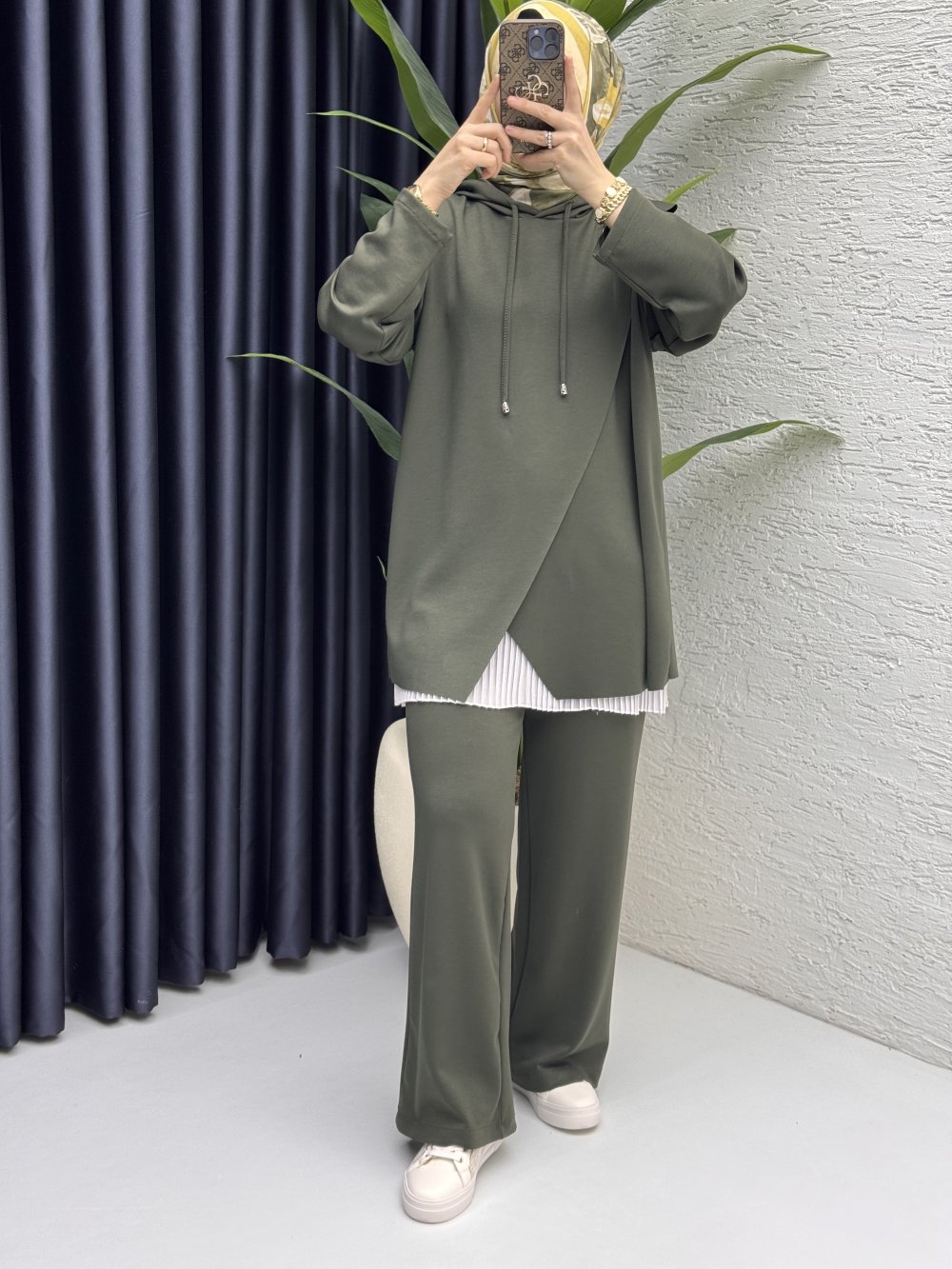 Hülya Takım Tesettür Giyim Haki