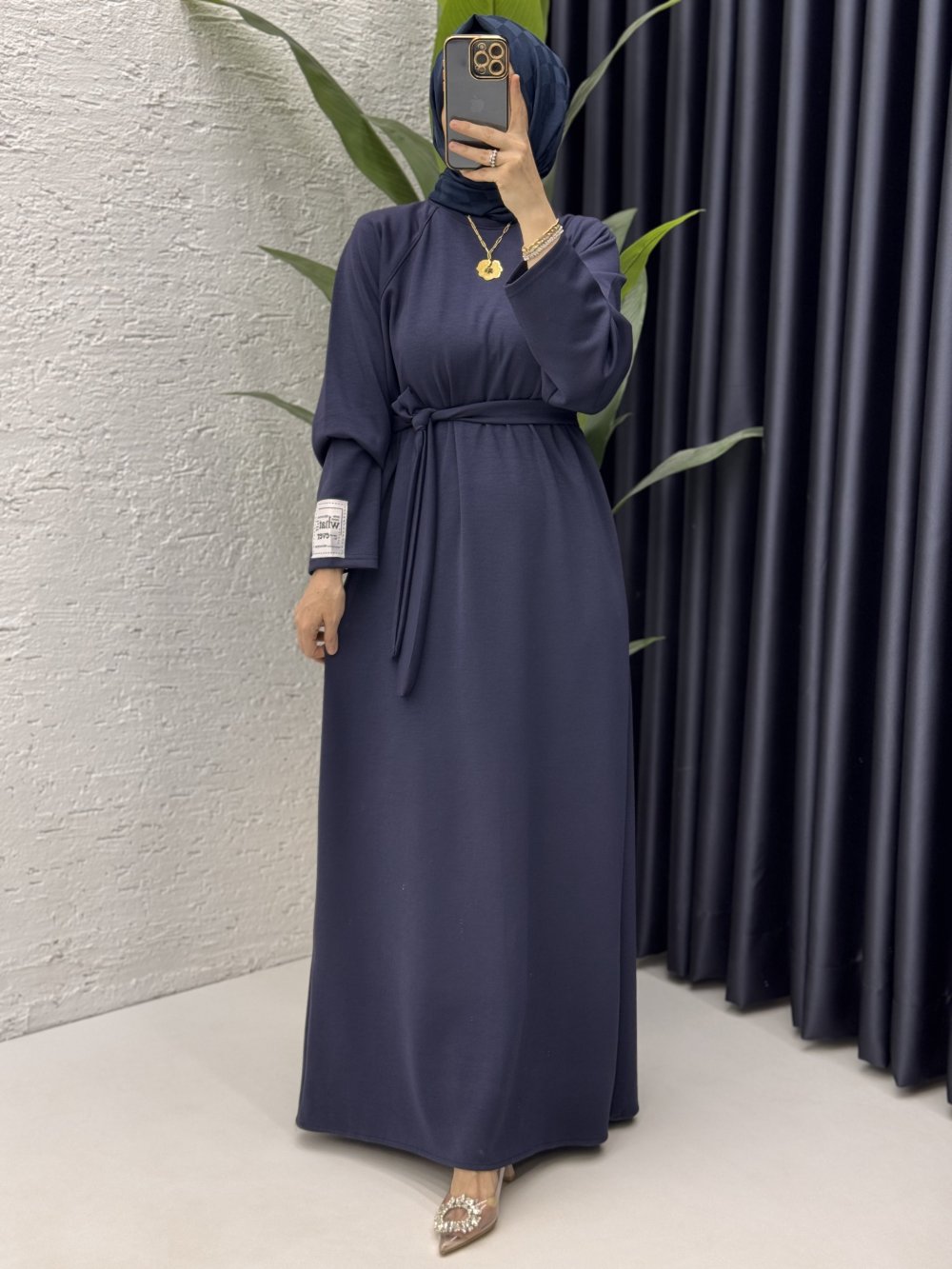 Hüsna Elbise Tesettür Giyim  Lacivert