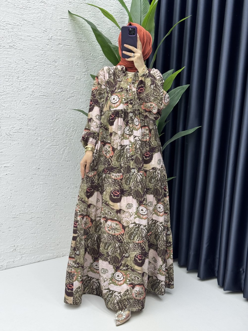 İlkim Elbise Tesettür Giyim Haki