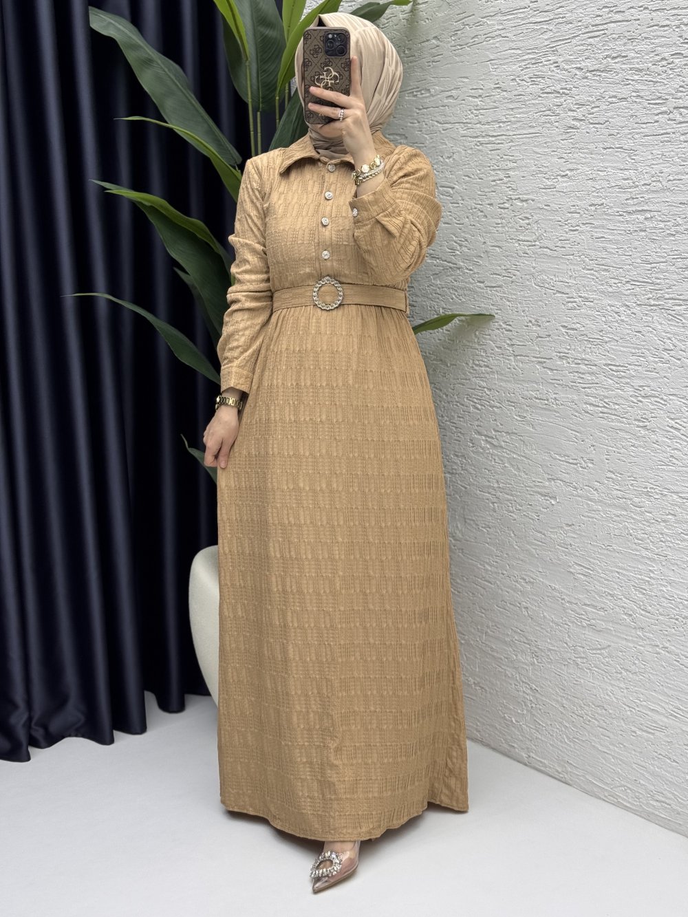 İncilay Elbise  Camel