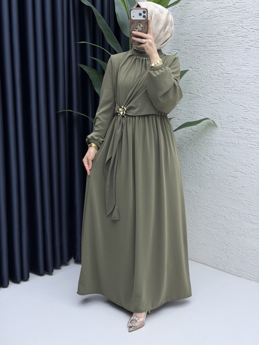 Jülide Elbise Tesettür Giyim  Haki