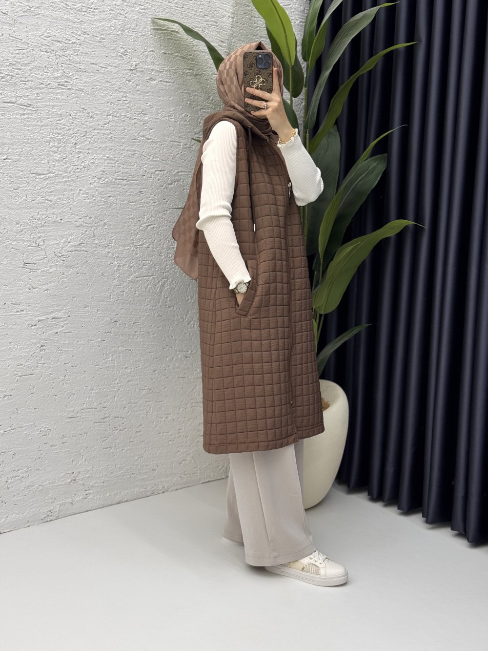 Kayra Kapitone Yelek Kahverengi