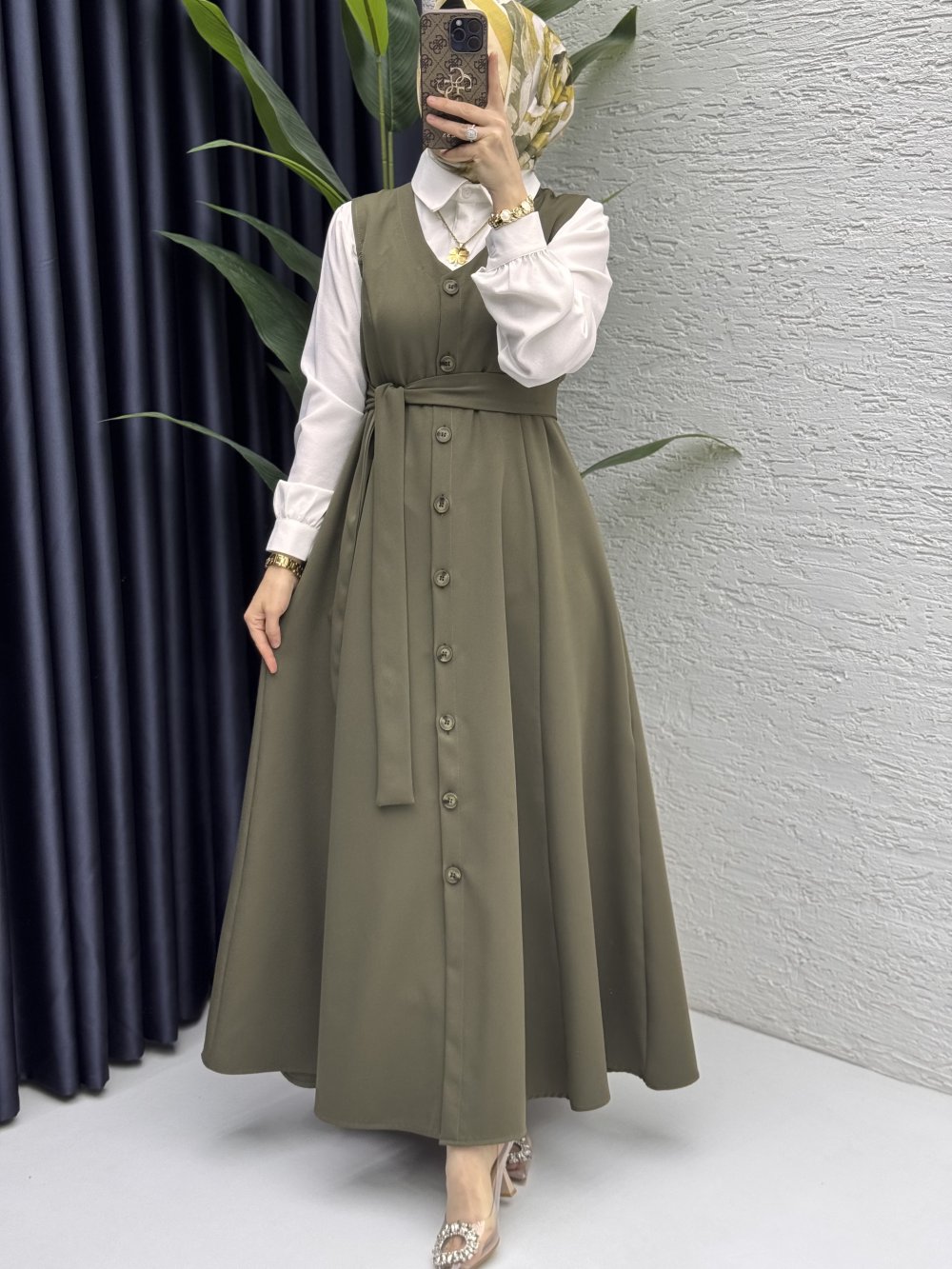 Kübra Jile Tesettür Giyim  Haki