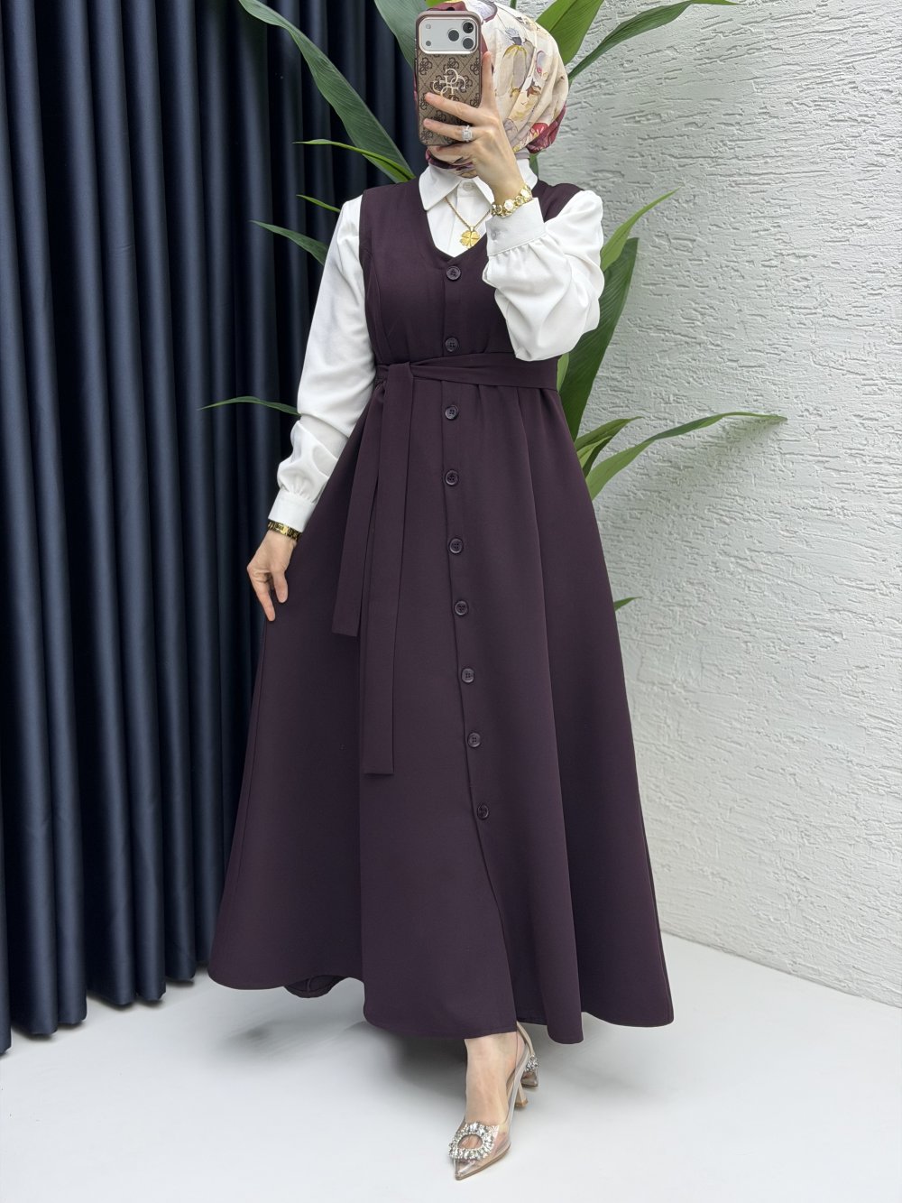 Kübra Jile Tesettür Giyim  Mürdüm