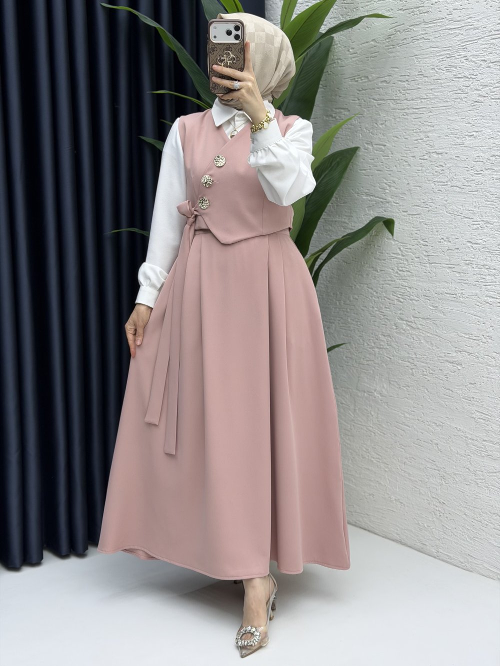 Lalezar Etekli Takım Tesettür Giyim  Gül