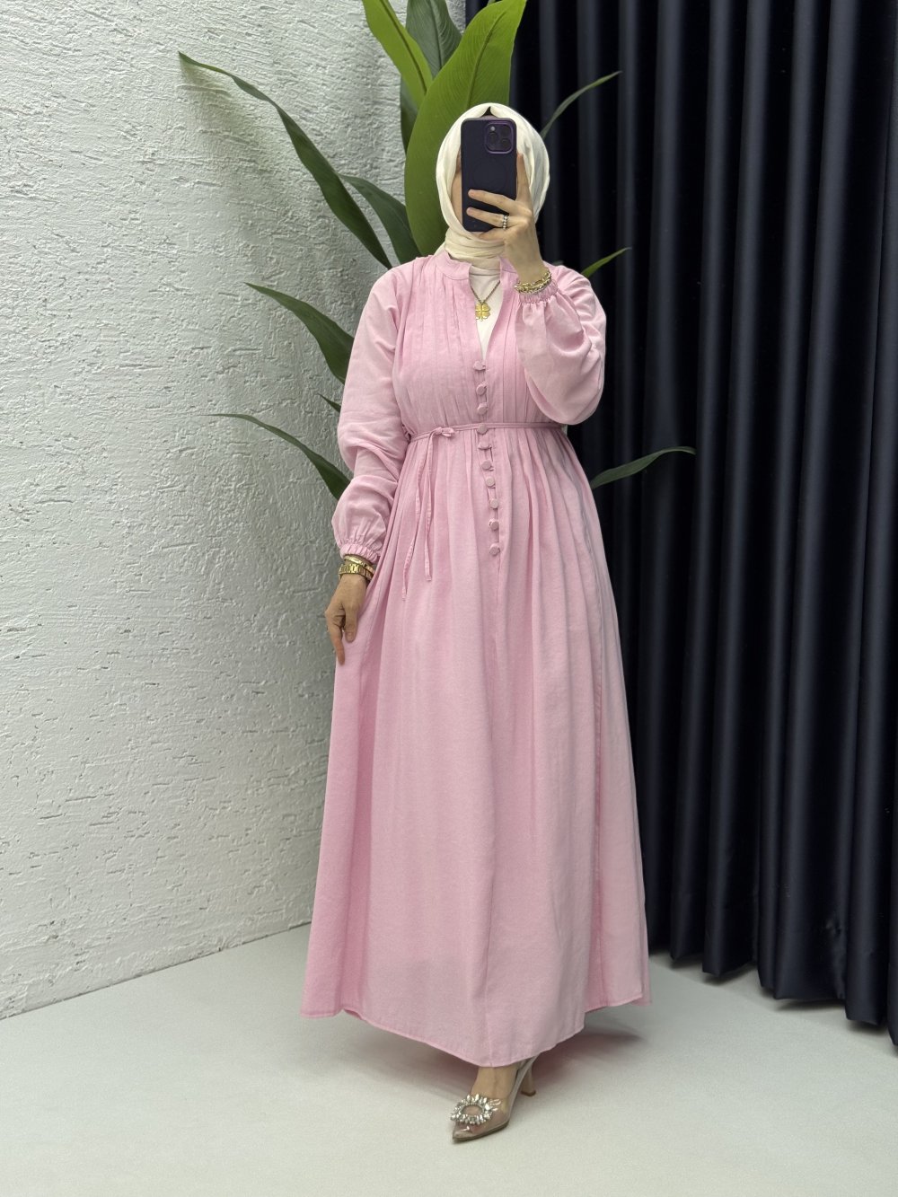 Lara Elbise Tesettür Giyim Pembe