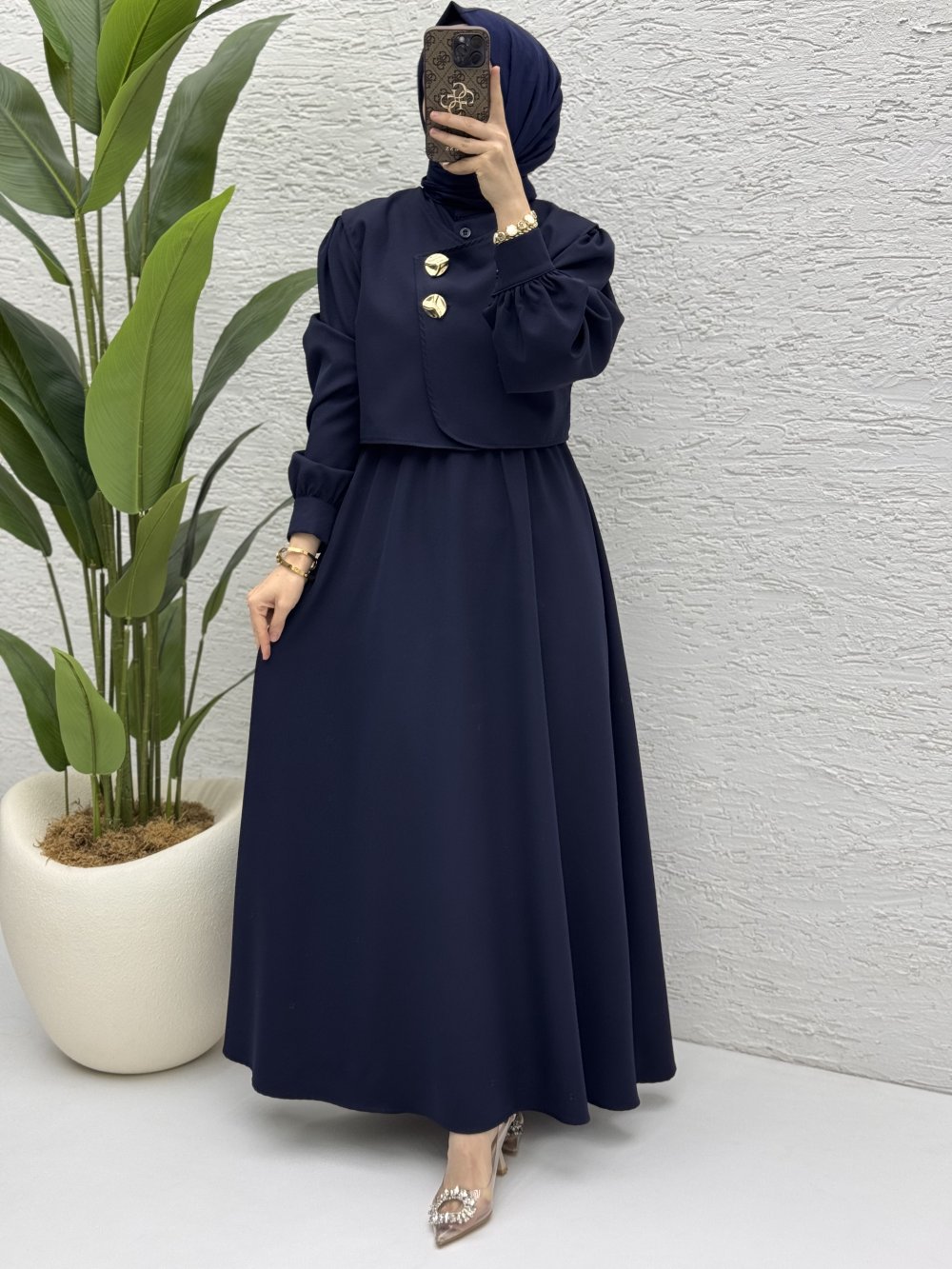 Leyza Elbise Tesettür Giyim  Lacivert