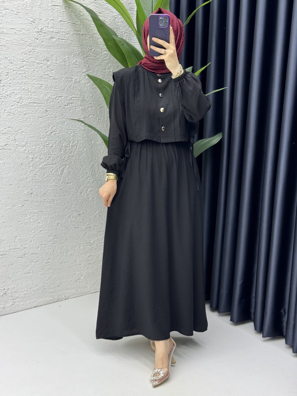 Livanur Elbise Tesettür Giyim Siyah