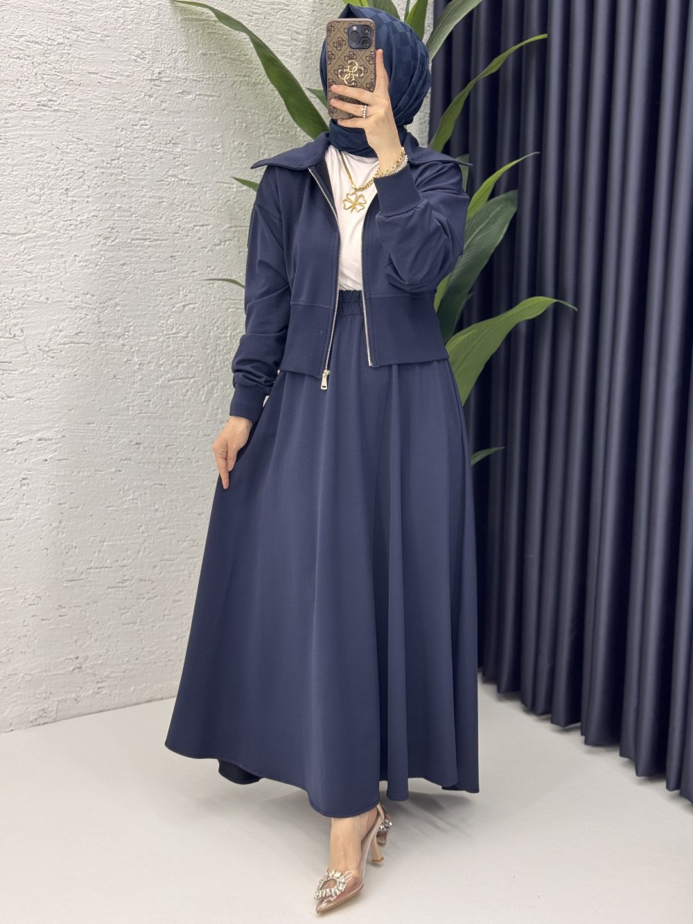 Liyan Etekli Takım Lacivert