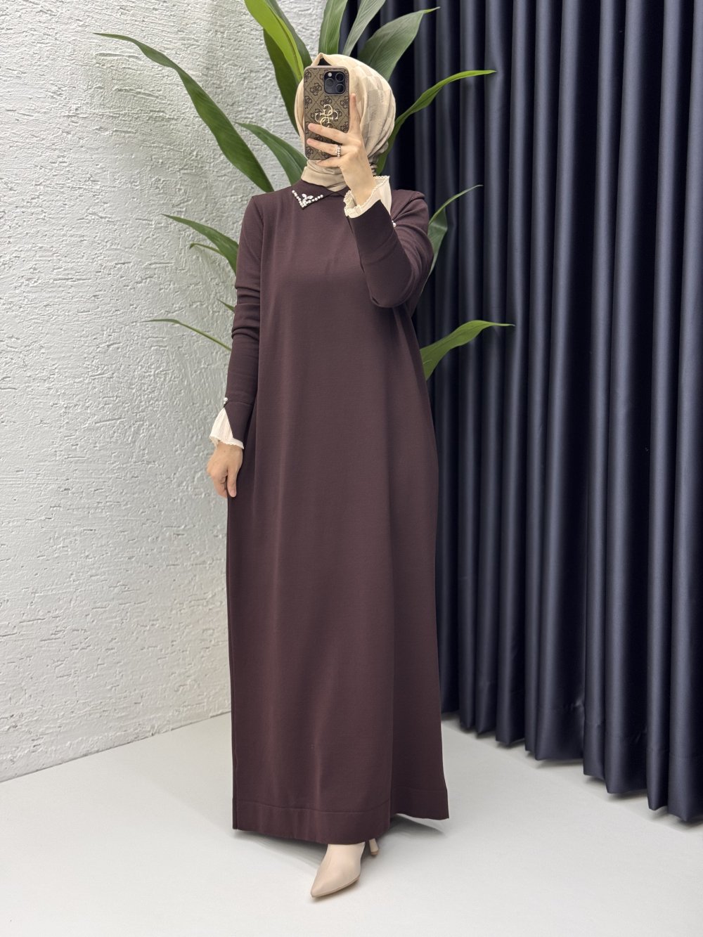 Matmazel Elbise Tesettür Giyim  Kahverengi