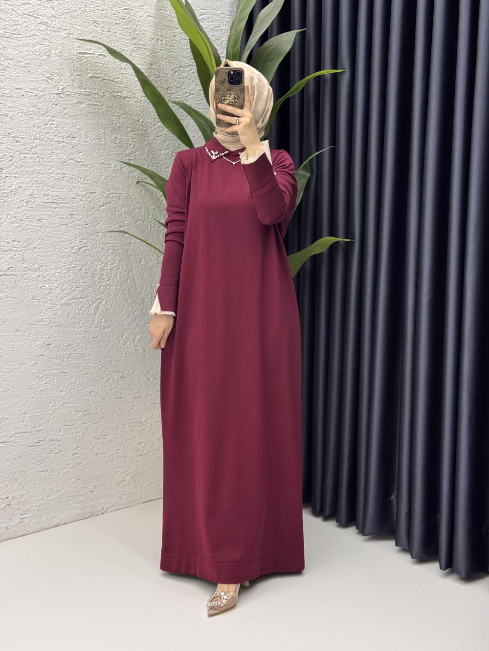 Matmazel Elbise Tesettür Giyim  Bordo