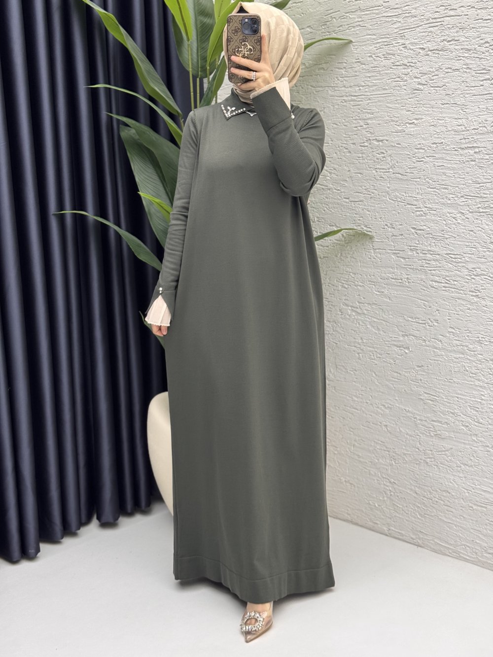 Matmazel Elbise Tesettür Giyim Haki