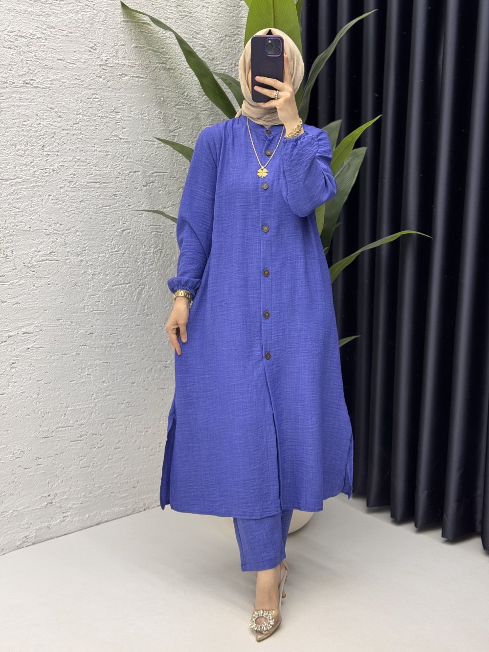 Mehtap Takım Tesettür Giyim İndigo