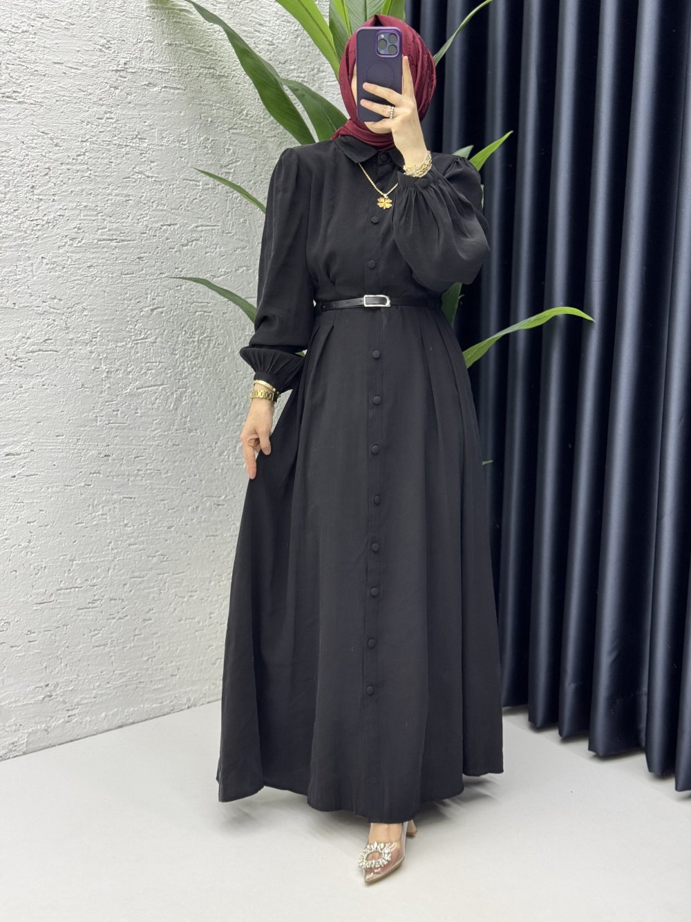 Melike Elbise Tesettür Giyim Siyah