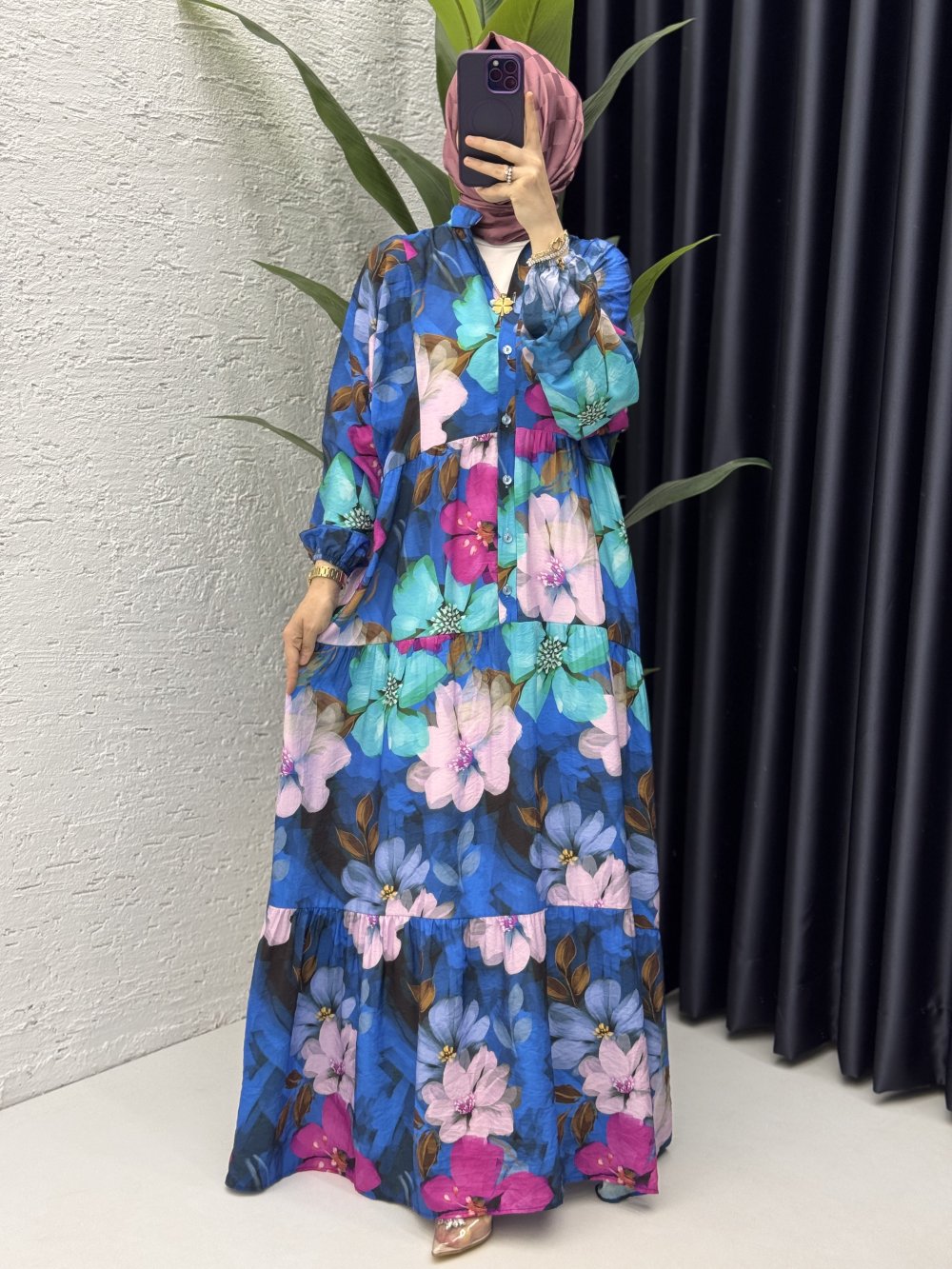 Melis Elbise Tesettür Giyim Mavi