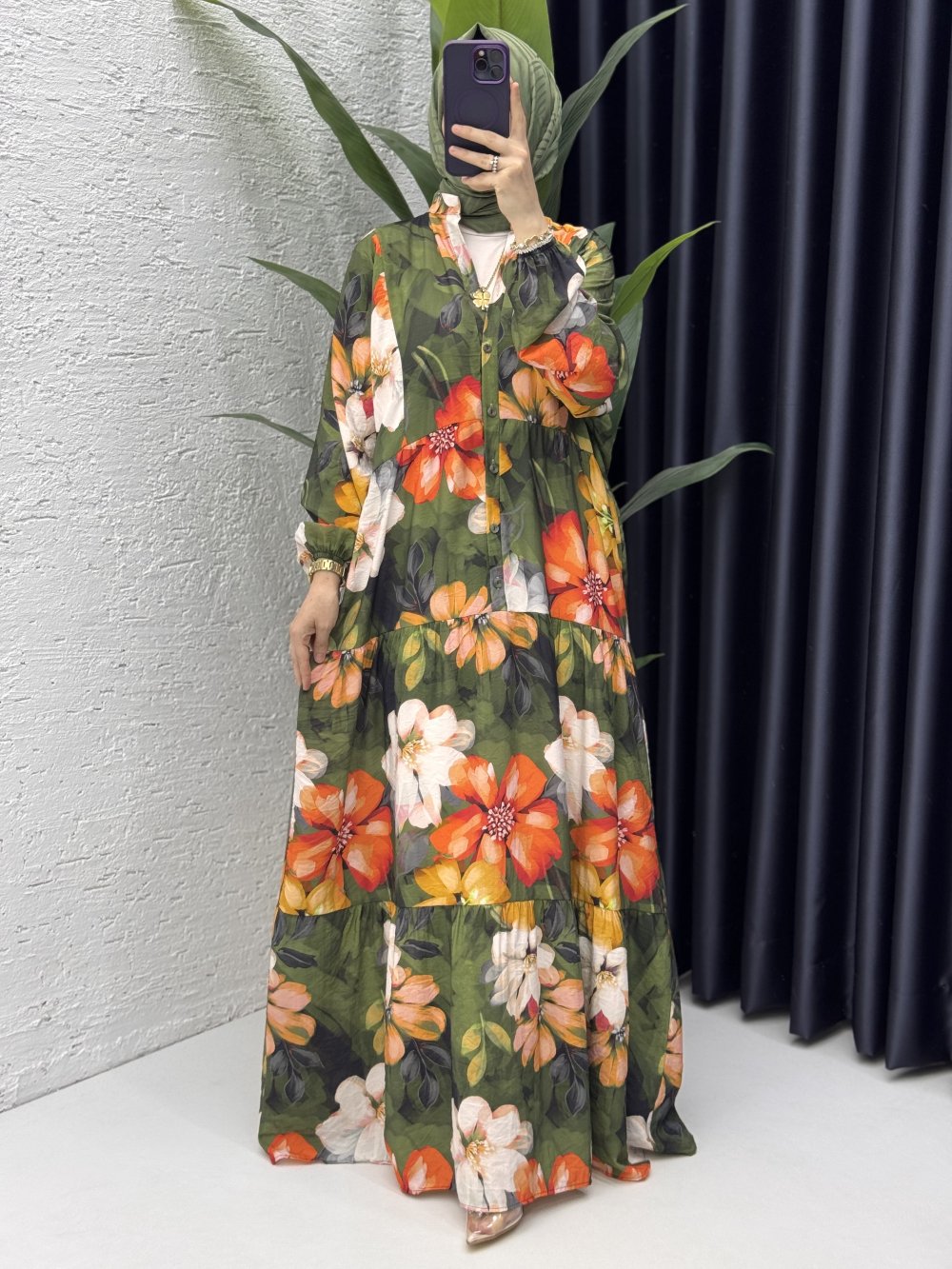 Melis Elbise Tesettür Giyim Yeşil