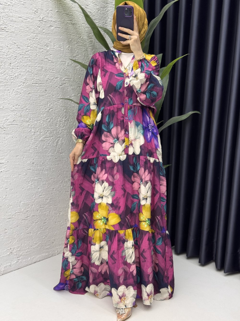 Melis Elbise Tesettür Giyim Mor