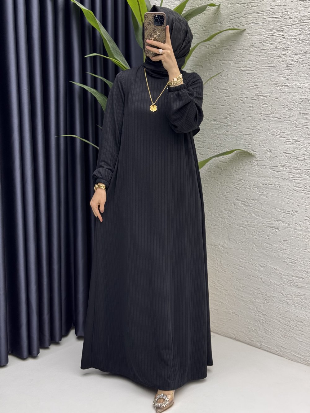 Mina Elbise Tesettür Giyim  Siyah