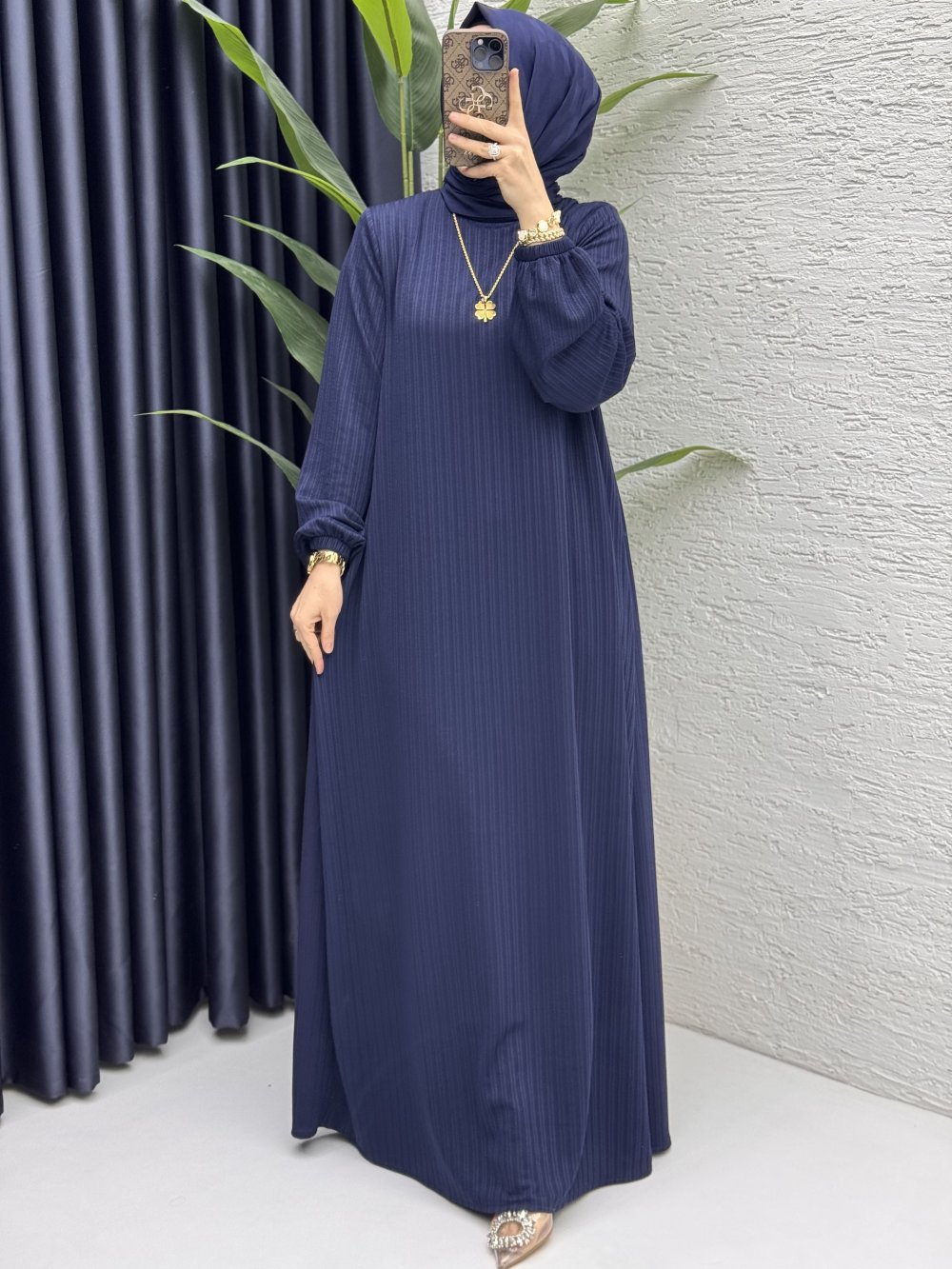 Mina Elbise Tesettür Giyim  Lacivert