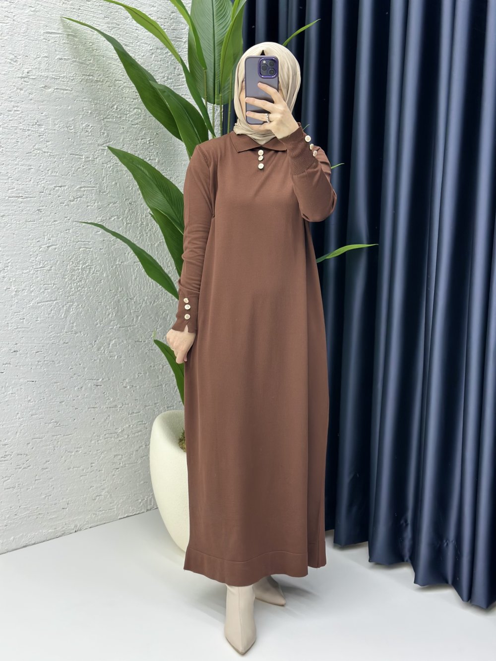 Mihrimah Elbise Kahverengi