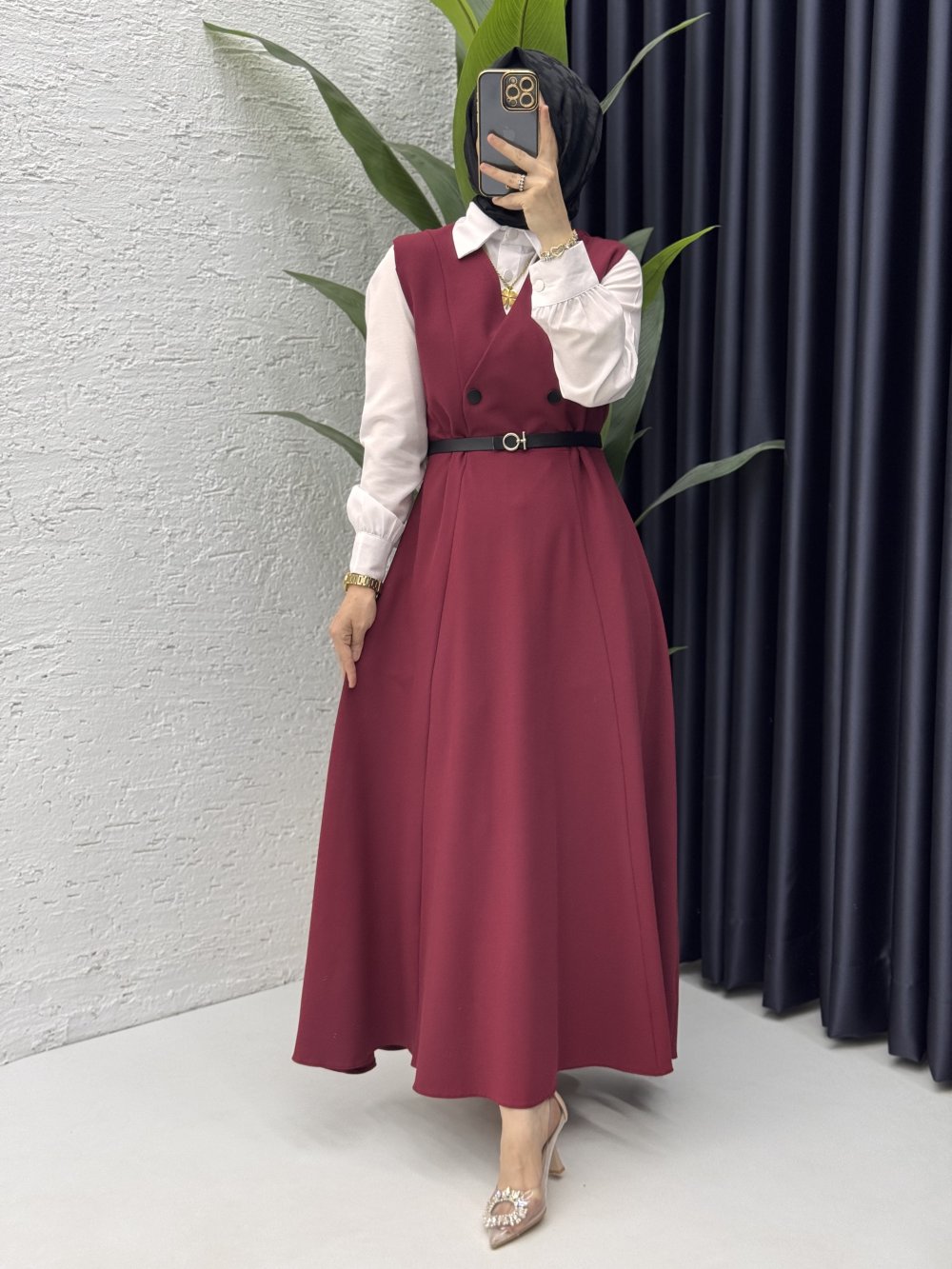 Nadide Jile Tesettür Giyim  Bordo