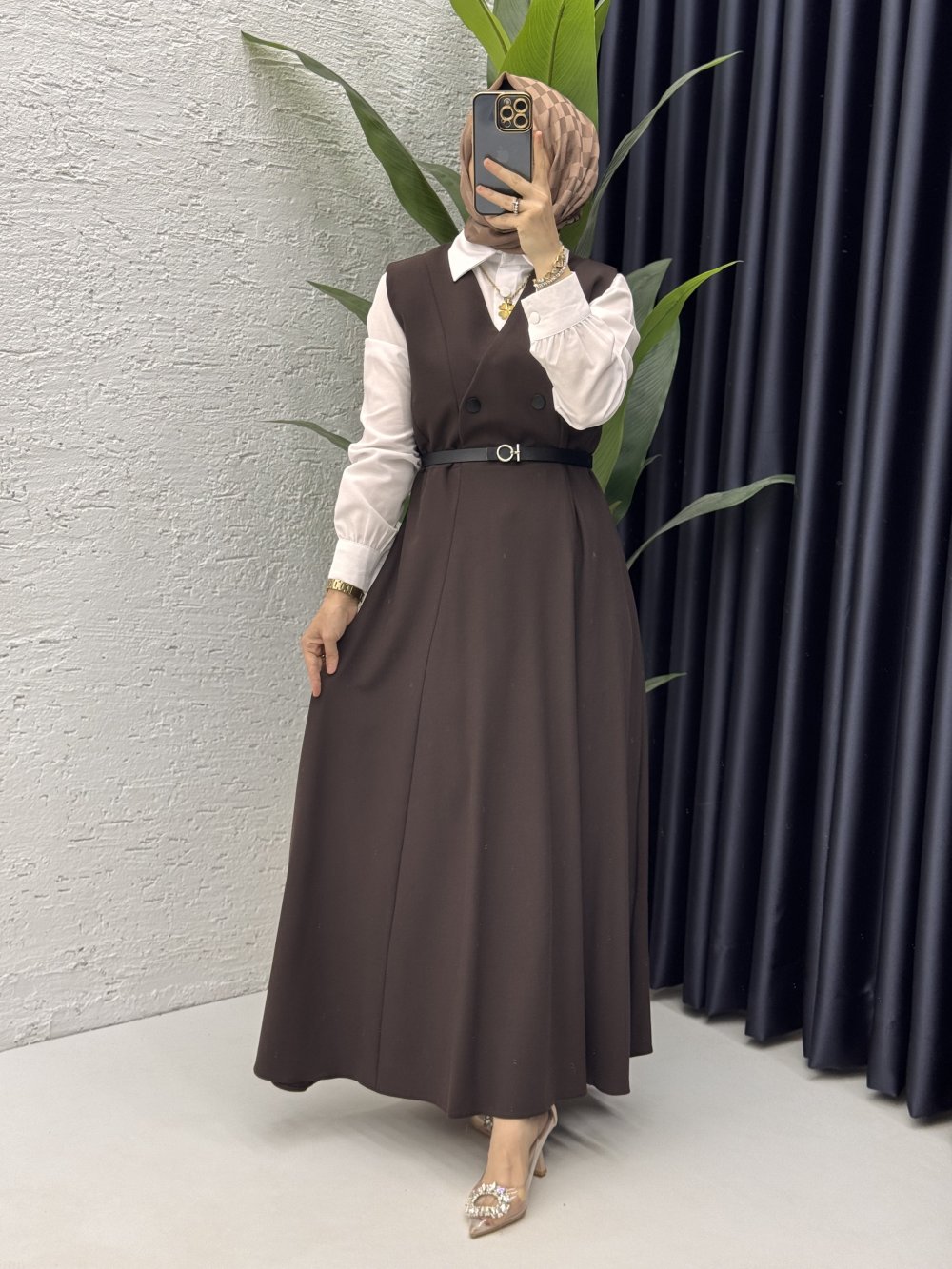 Nadide Jile Tesettür Giyim  Kahverengi