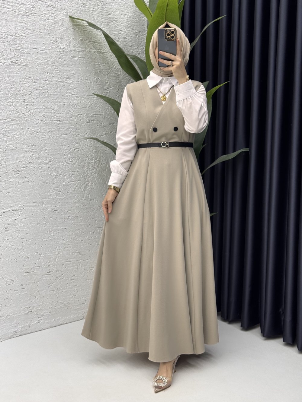 Nadide Jile Tesettür Giyim  Taş Rengi