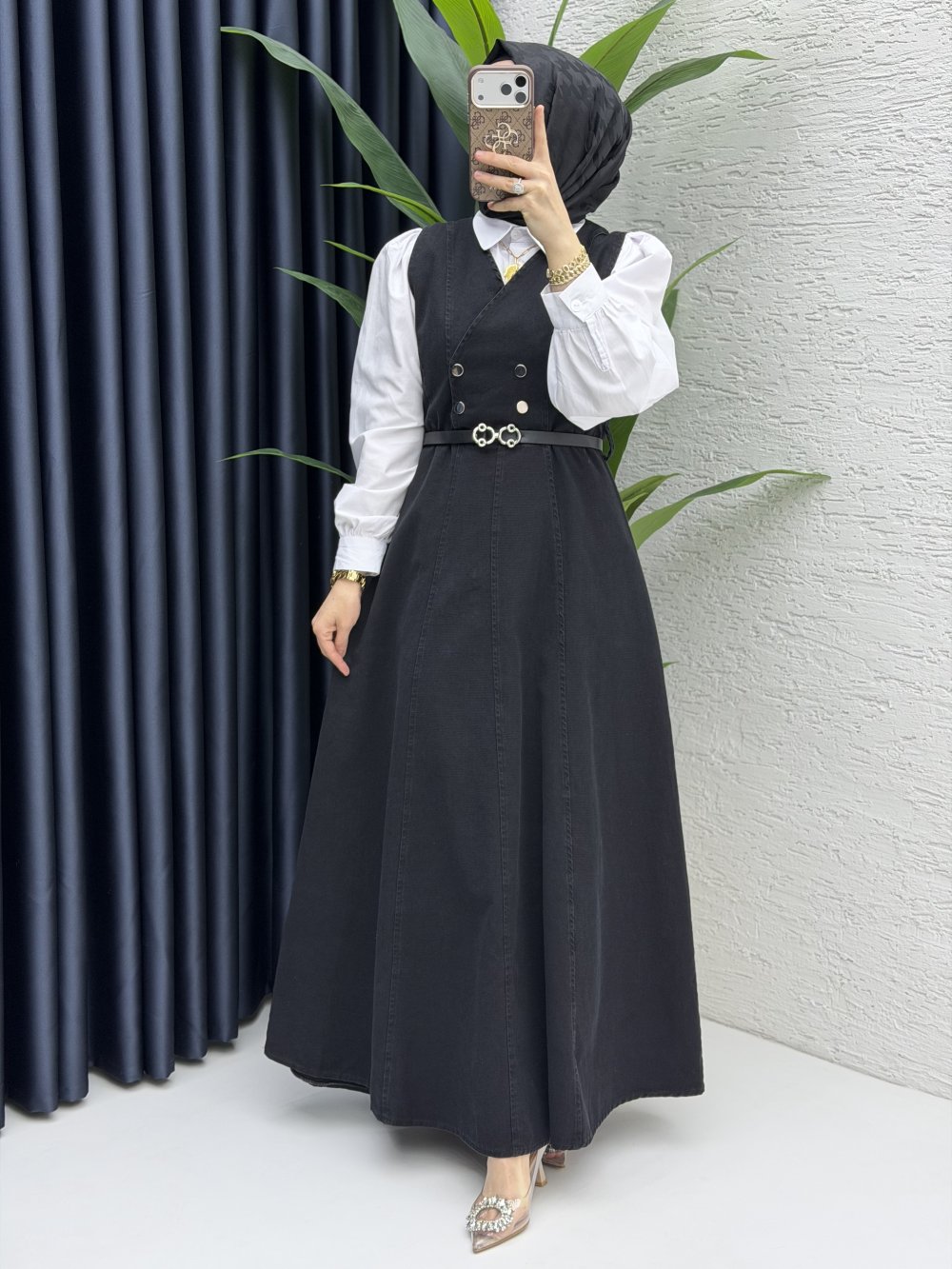 Nadide Kot Jile Tesettür Giyim  Siyah