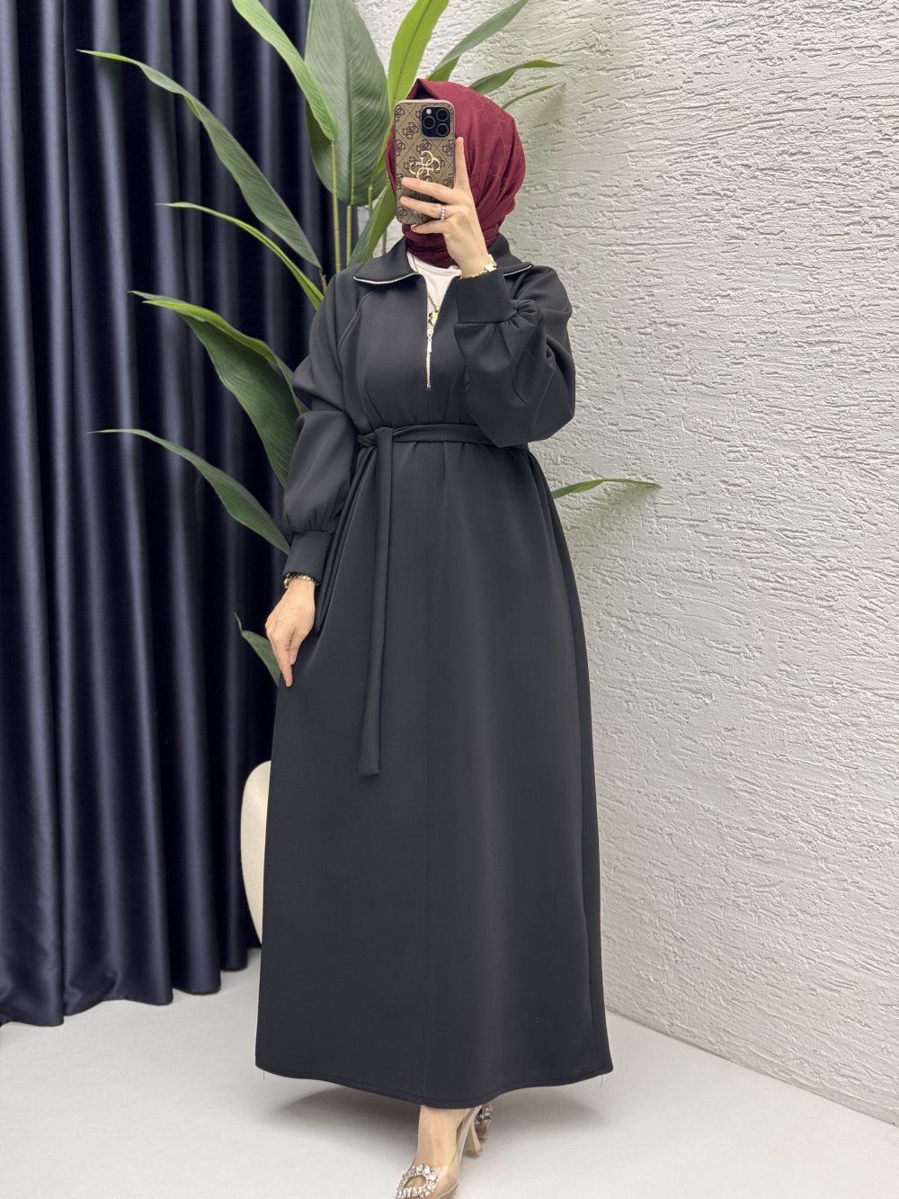 Nare Elbise Tesettür Giyim  Siyah