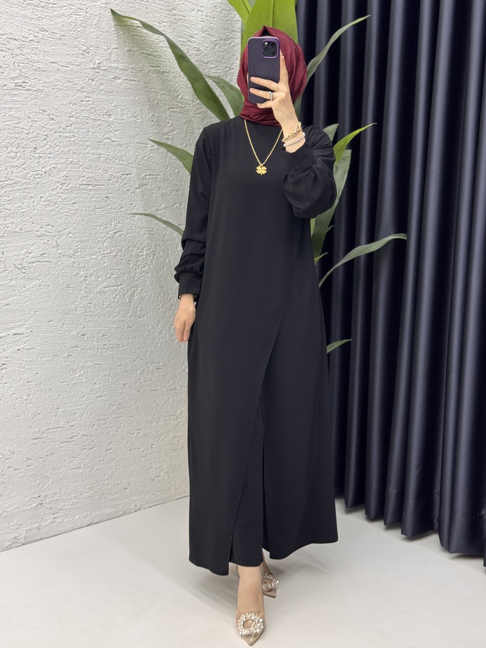 Neslişah Takım Tesettür Giyim Siyah