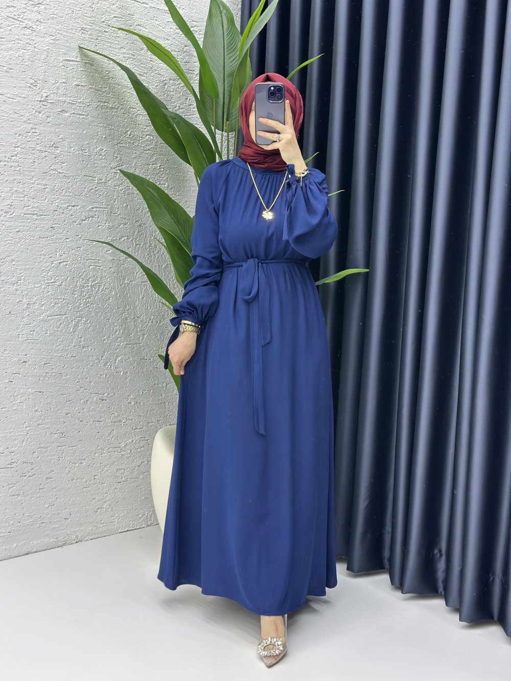 Nevra Elbise Lacivert