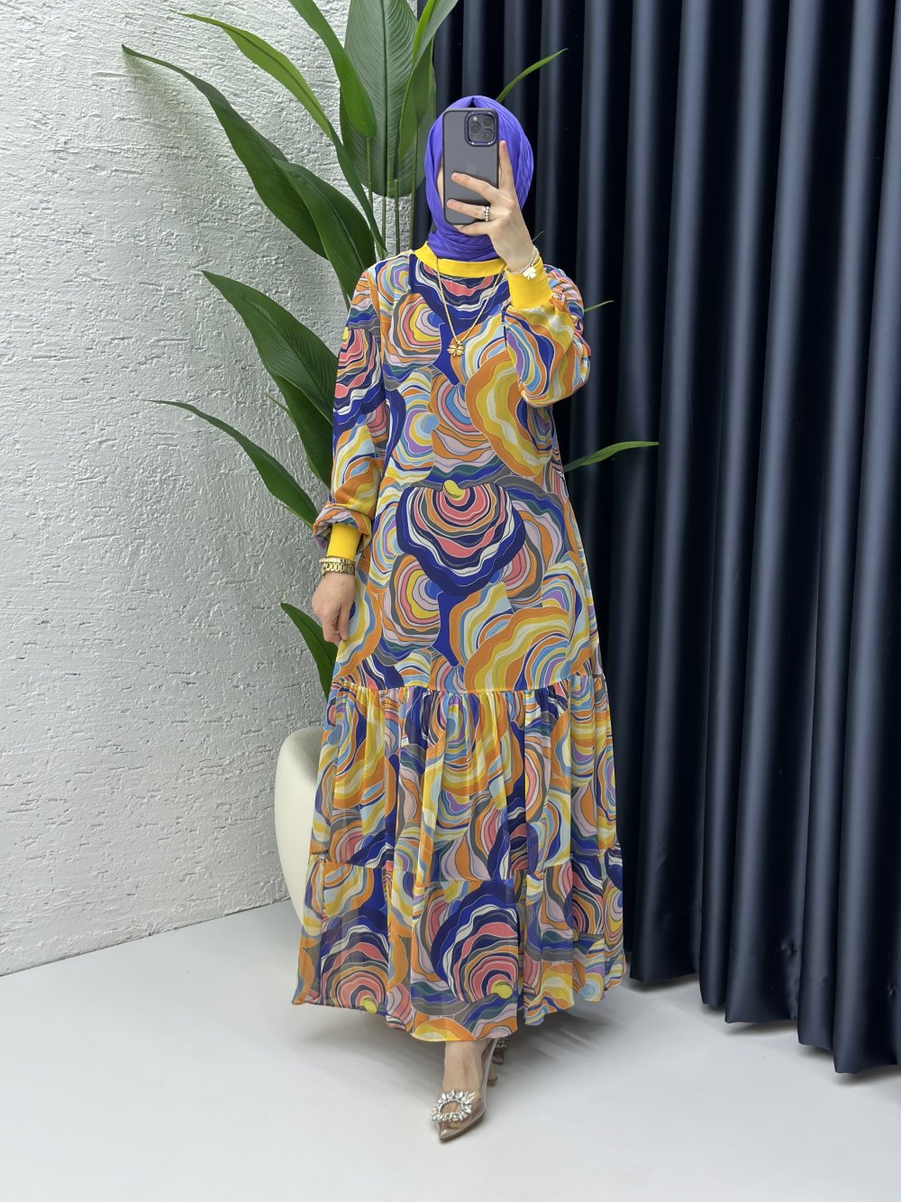 Nilüfer Tesettür Elbise Lila