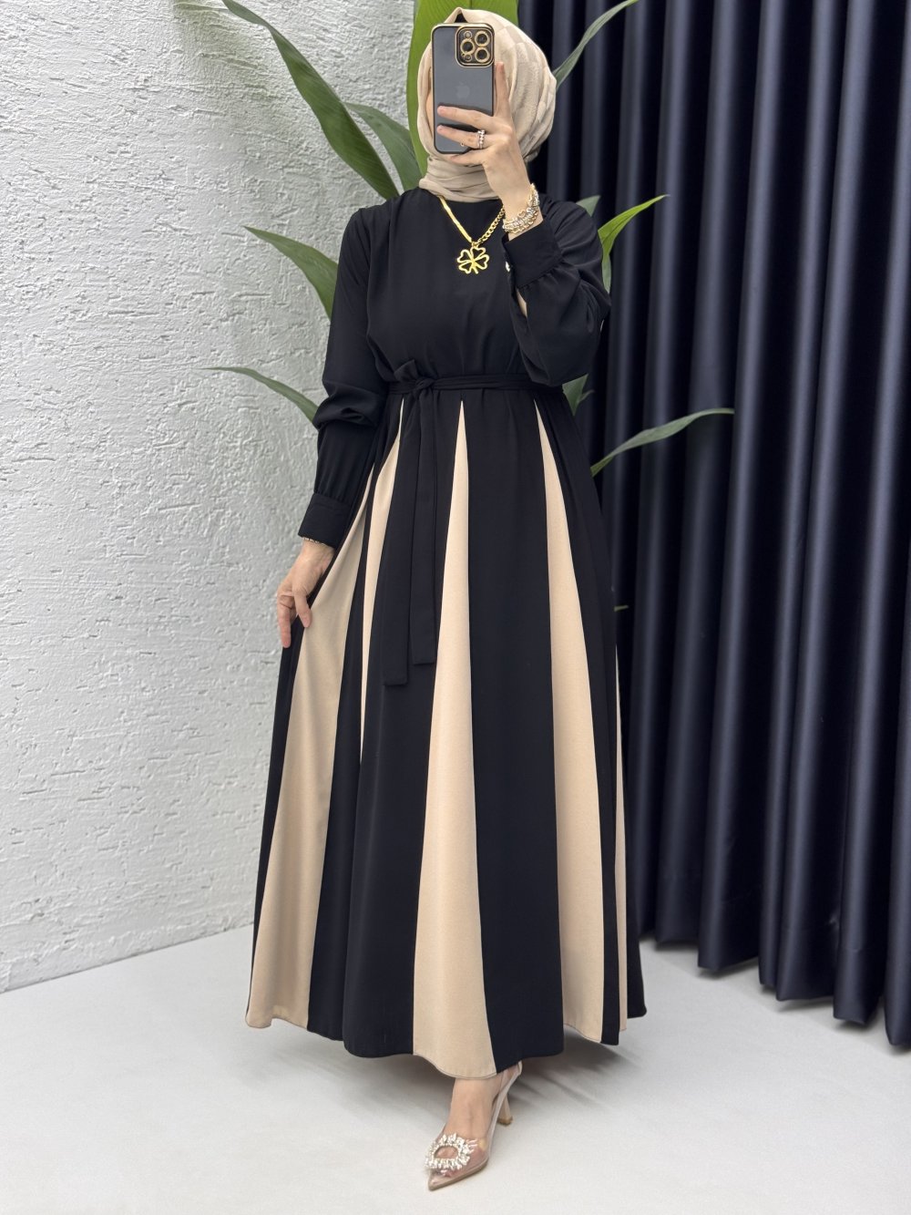 Nilhan Elbise Tesettür Giyim Siyah