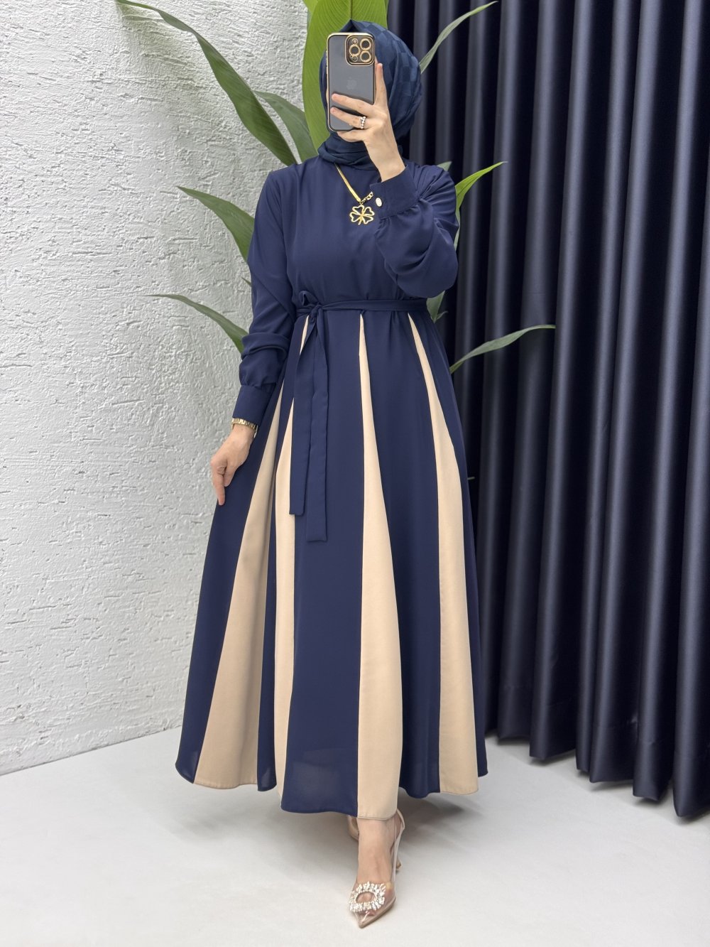 Nilhan Elbise Tesettür Giyim Lacivert