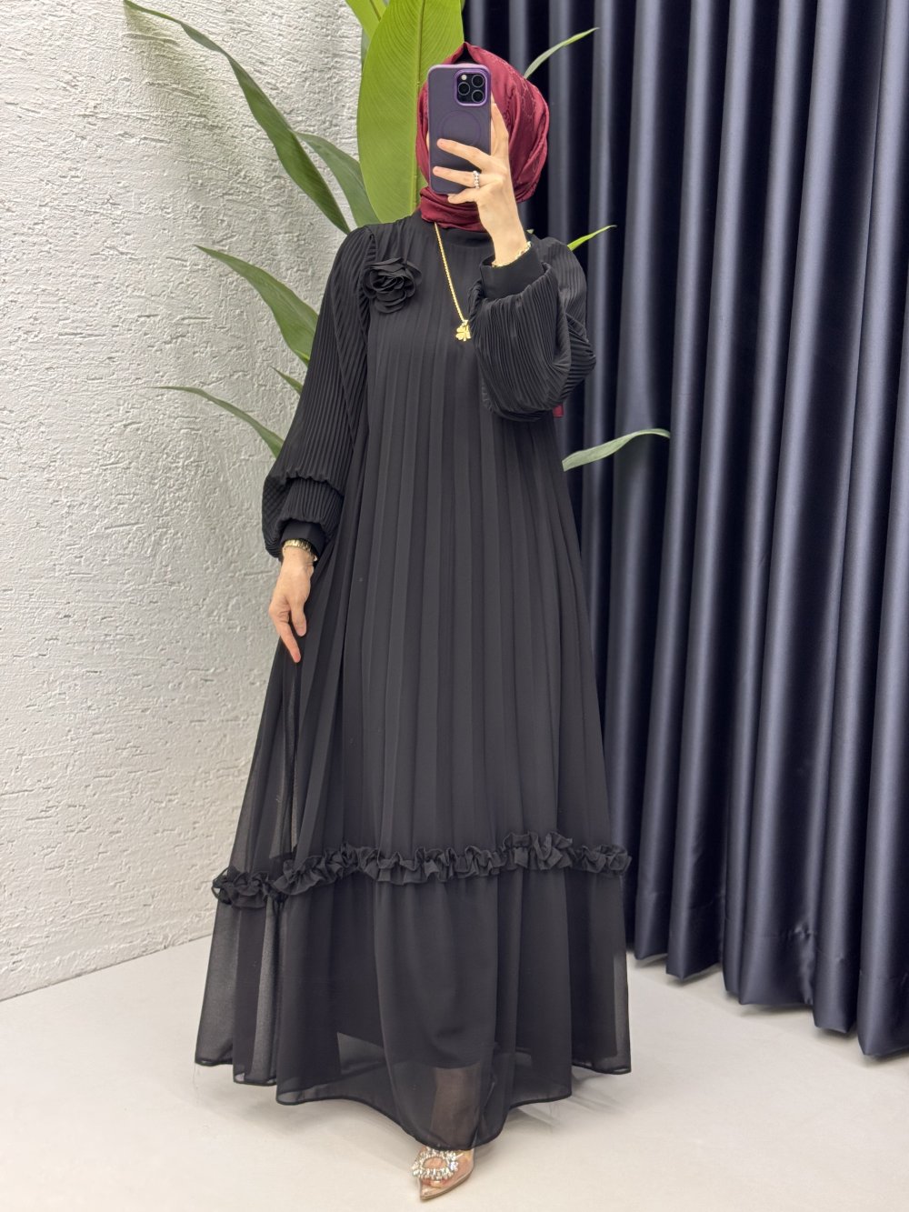 Nurşah Elbise Tesettür Giyim Siyah