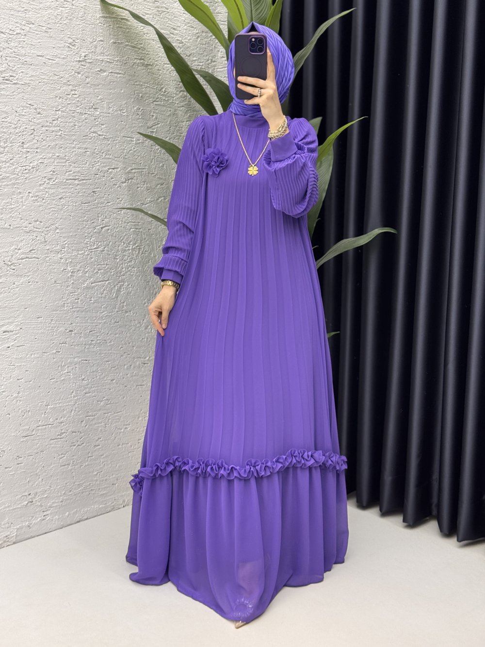 Nurşah Elbise Tesettür Giyim Mor