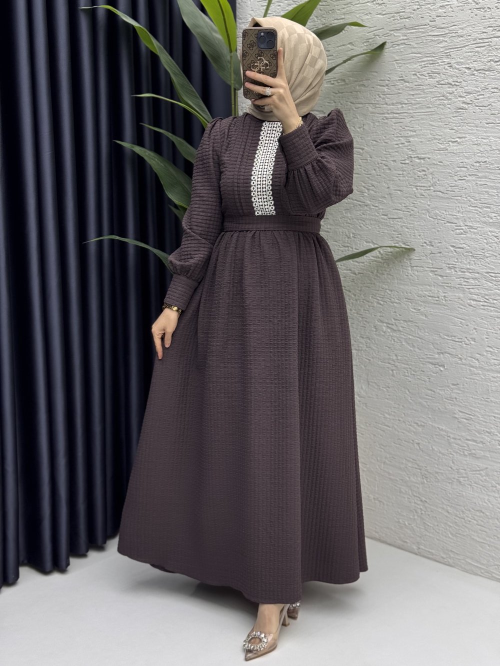 Prenses Elbise Tesettür Giyim  Mürdüm