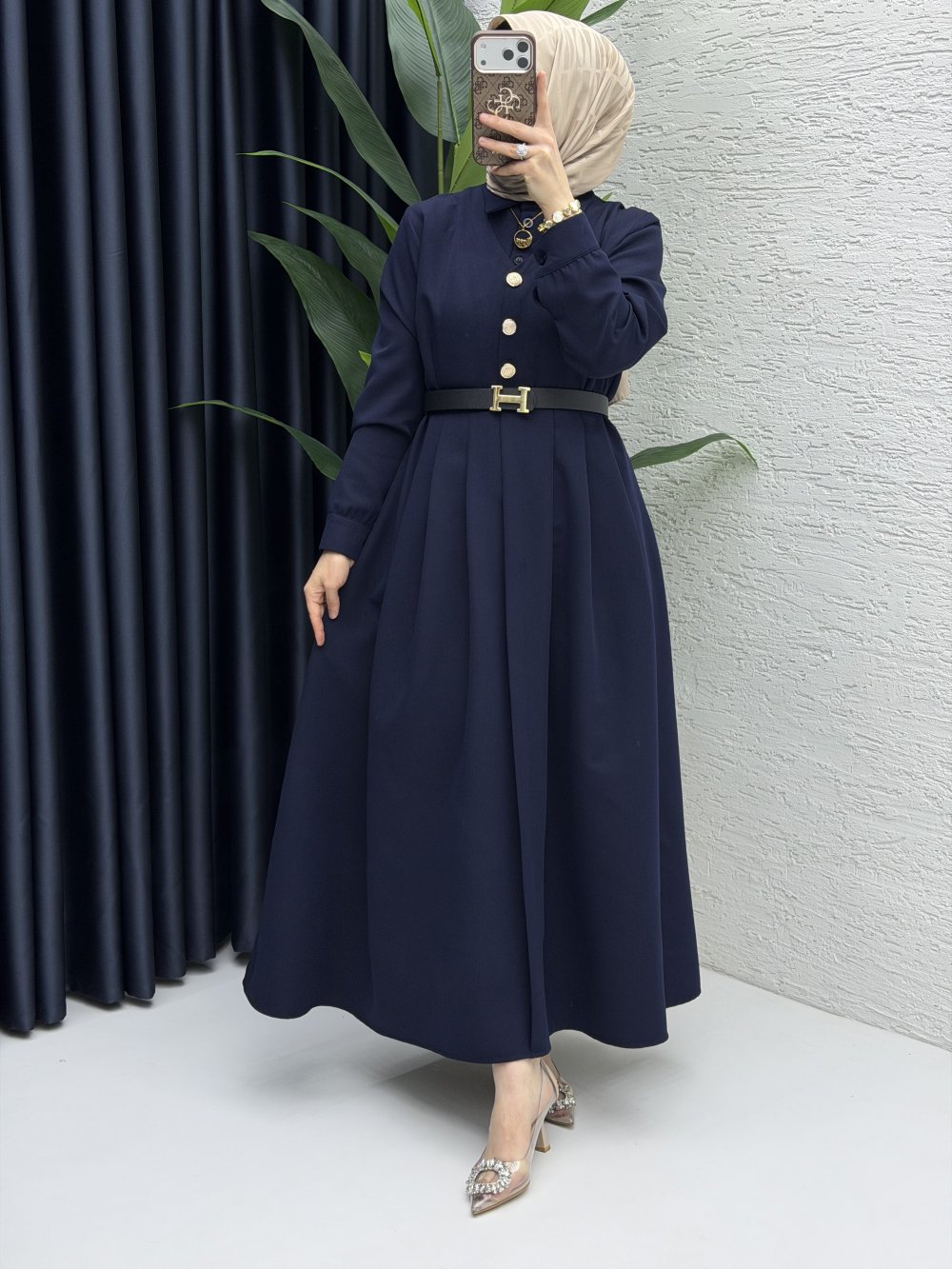 Reyyan Elbise Tesettür Giyim  Lacivert