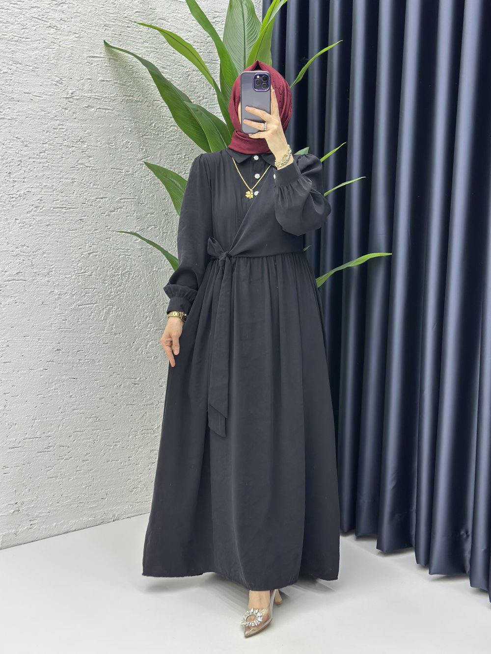 Sadem Tesettür Elbise Siyah