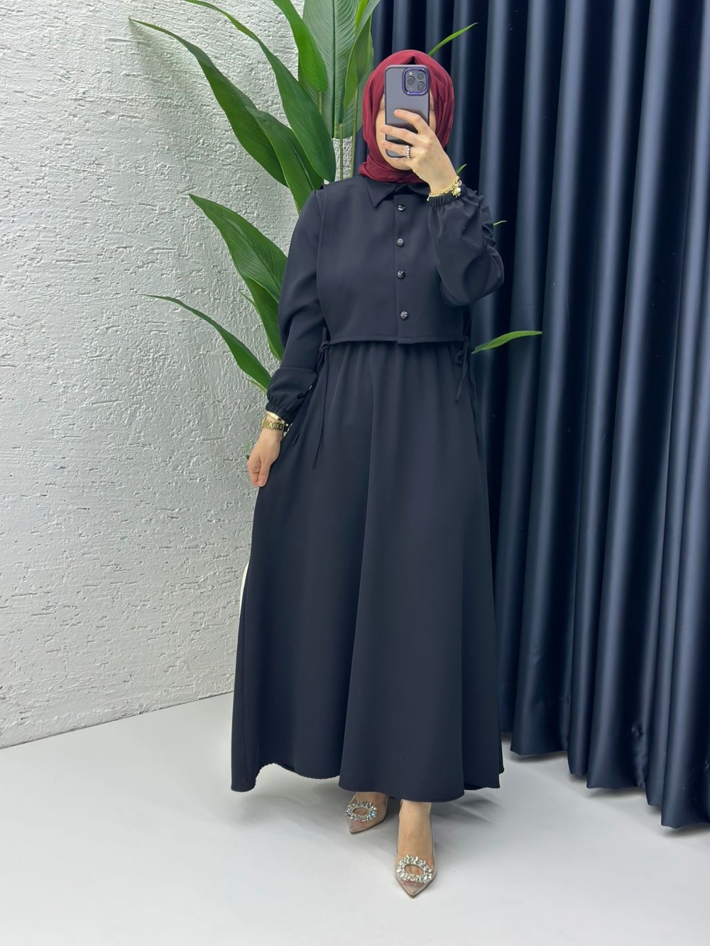 Sahre Elbise Tesettür Giyim Siyah