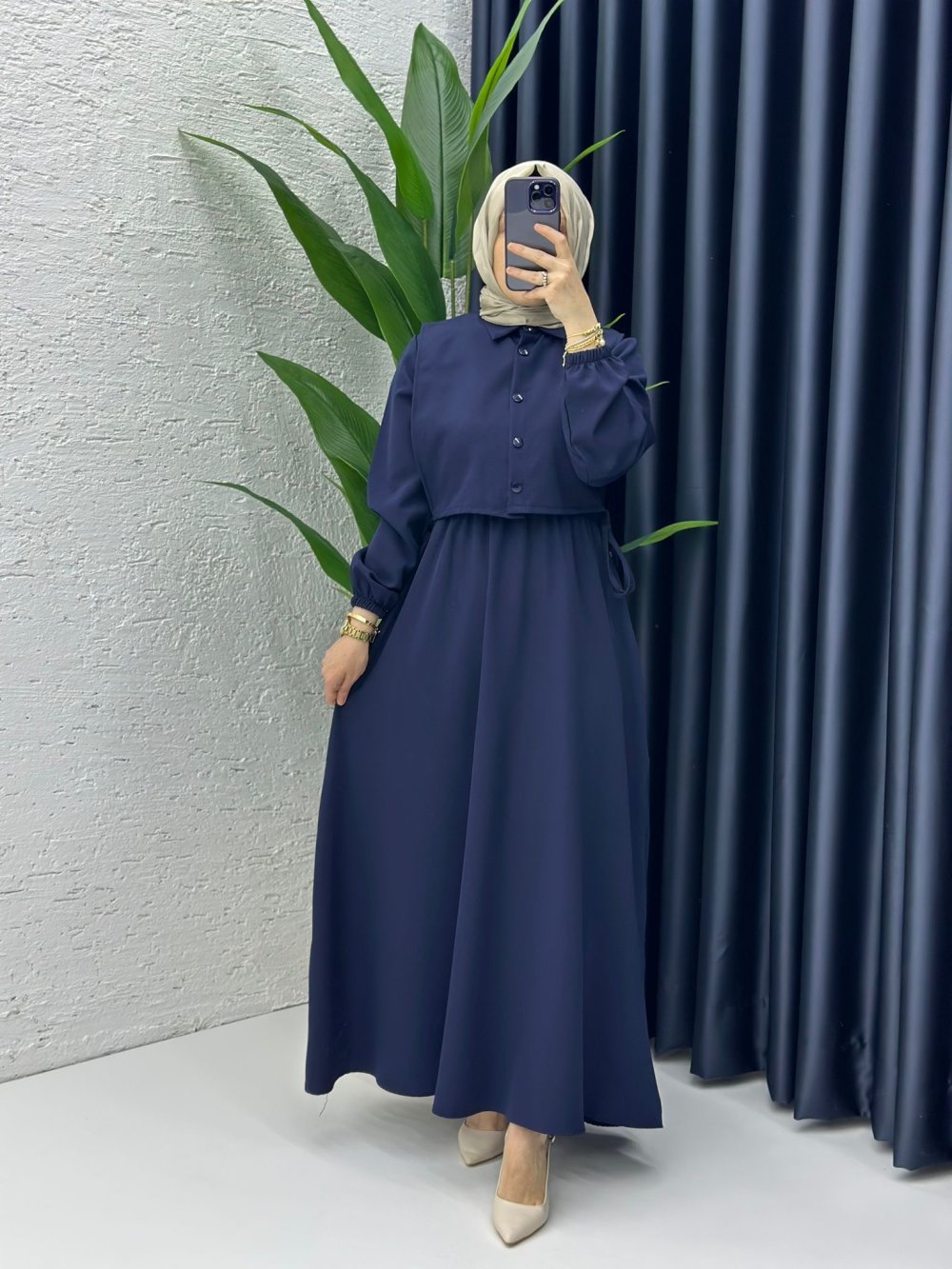 Sahre Elbise Tesettür Giyim Lacivert