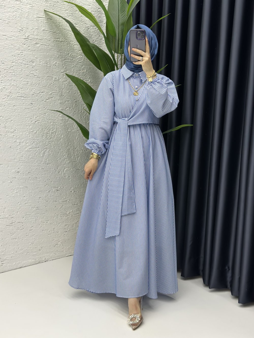 Seçil Tesettür Elbise Lacivert