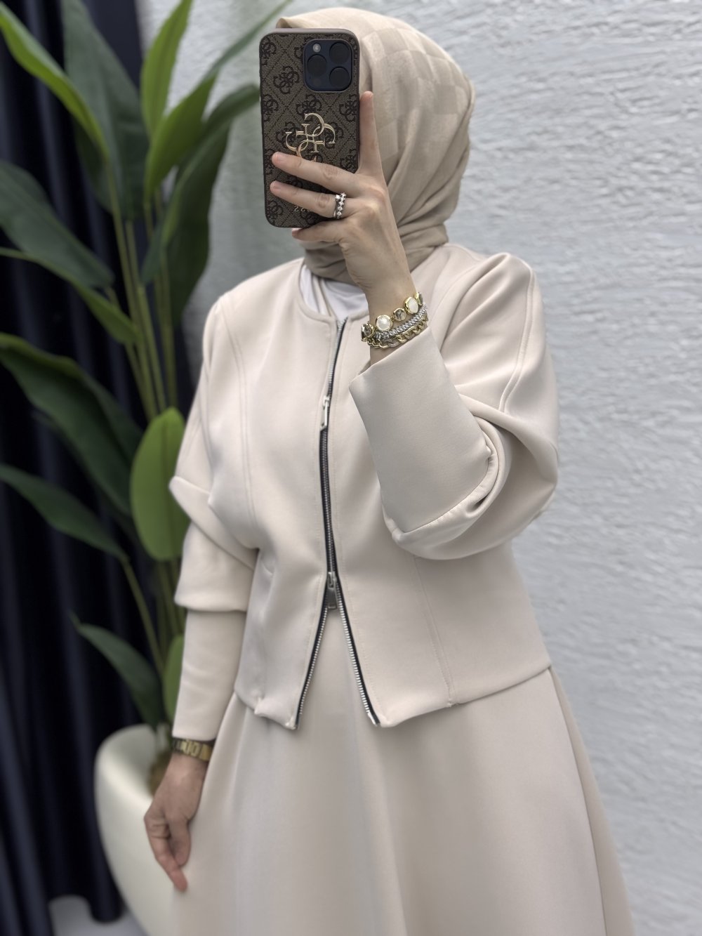 Selen Etekli Takım Taş Rengi