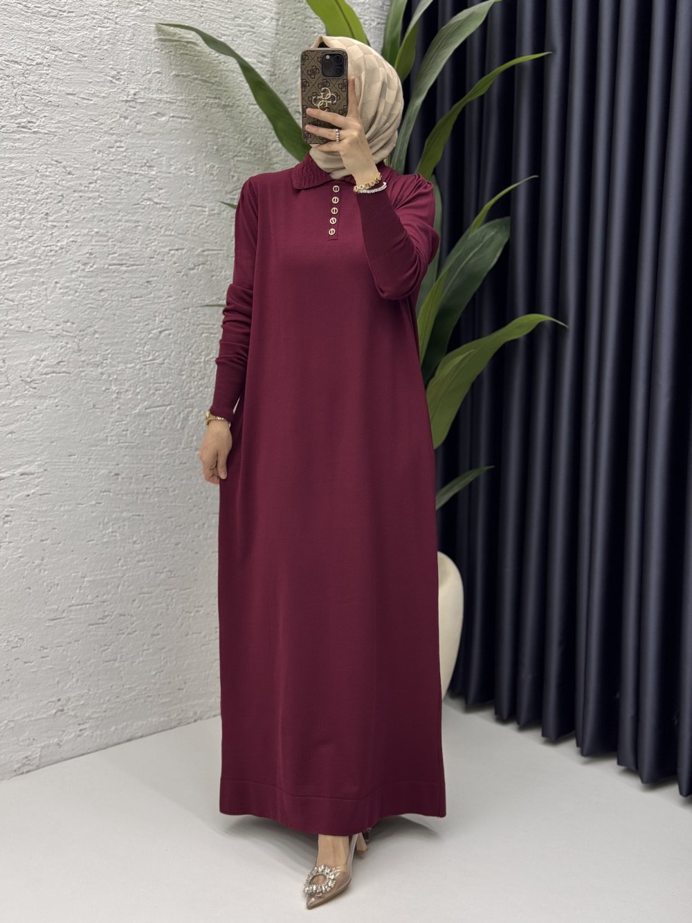 Seray Elbise Tesettür Giyim  Bordo
