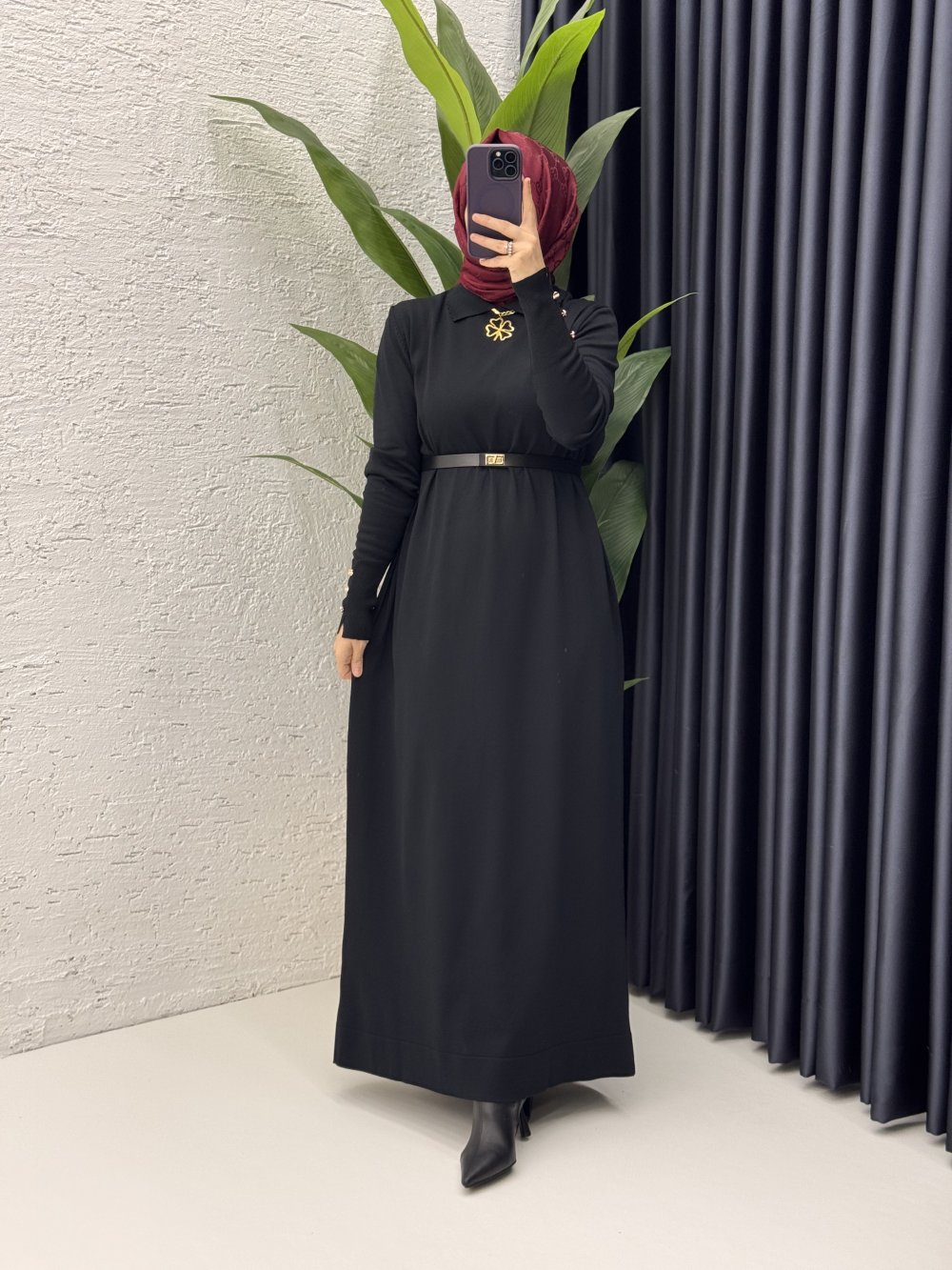 Sermin Elbise Tesettür Giyim  Siyah