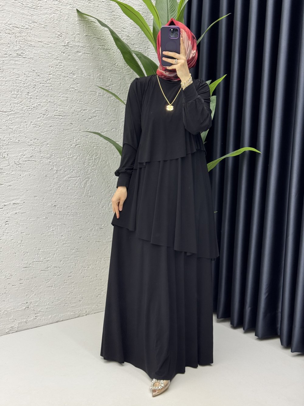 Şimal Elbise Tesettür Giyim Siyah