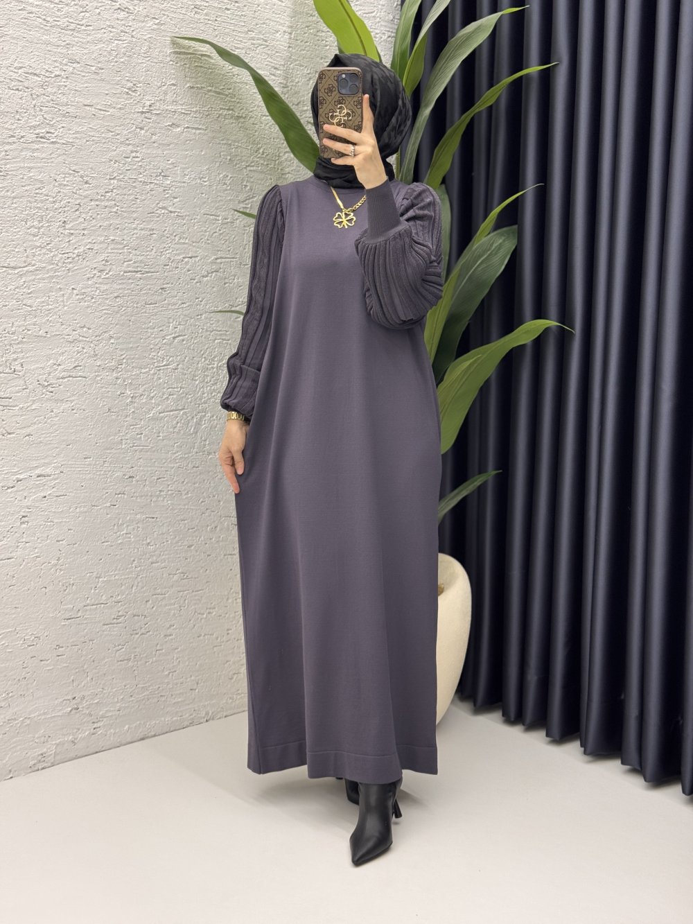 Simge Elbise Tesettür Giyim  Füme