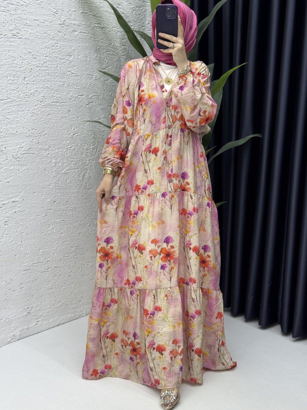 Sinem Elbise Tesettür Giyim Pembe