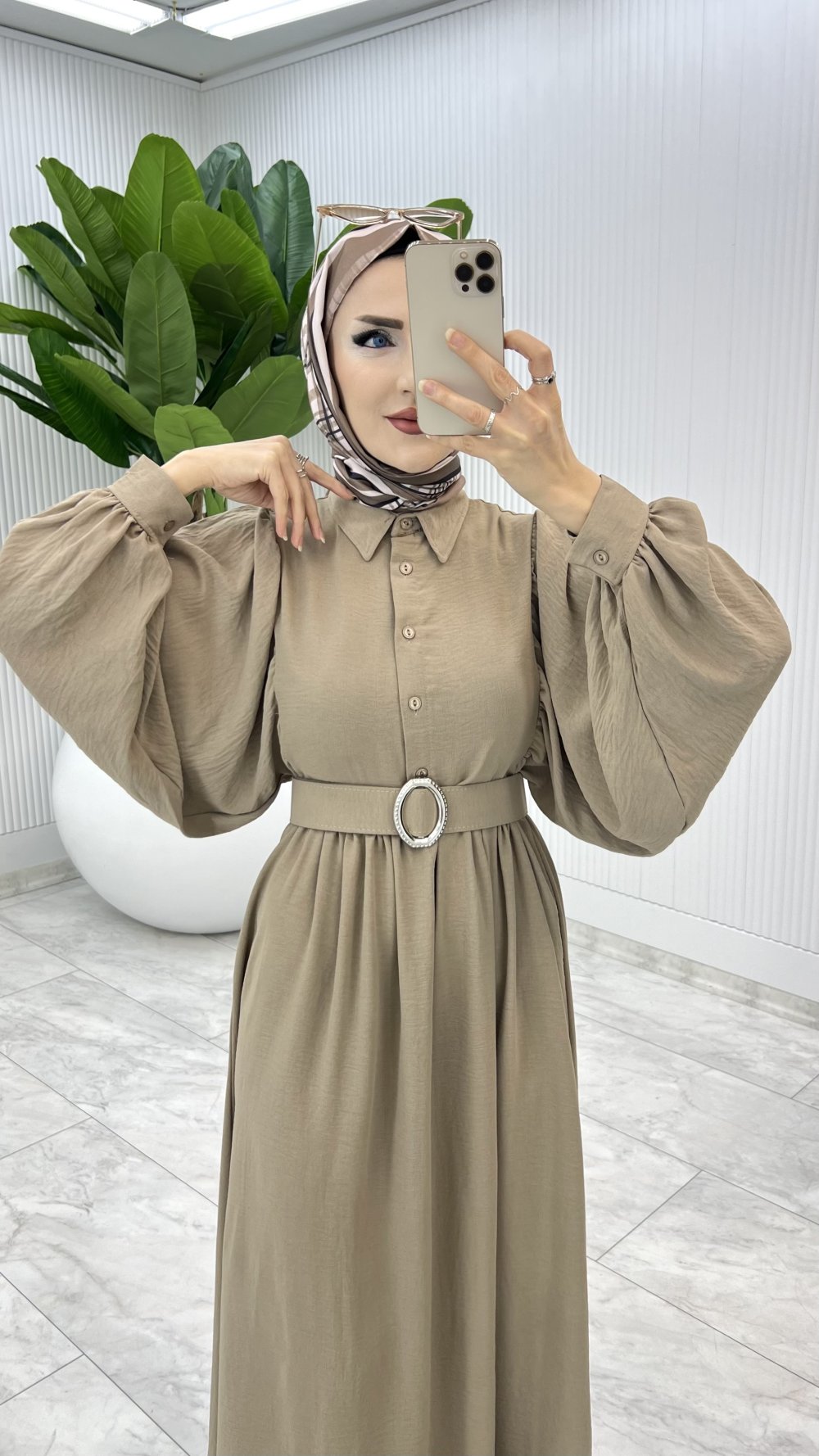 Taş Burçak Elbise Tesettür Giyim