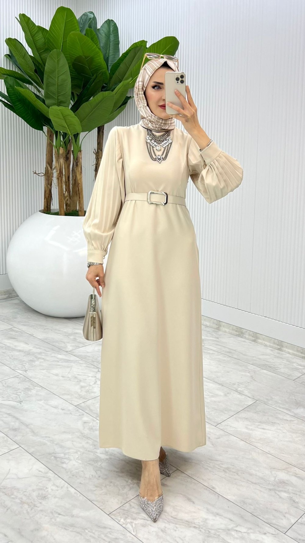 Taş Kalem Elbise Tesettür Giyim